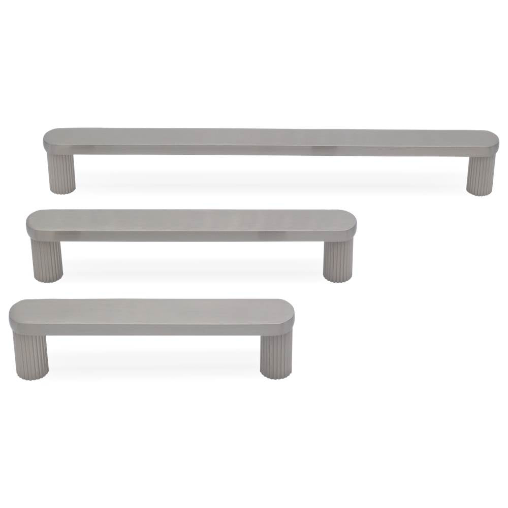 Ribbed 8 in (203.2 mm) Center to Center Matte Black Cabinet Pull