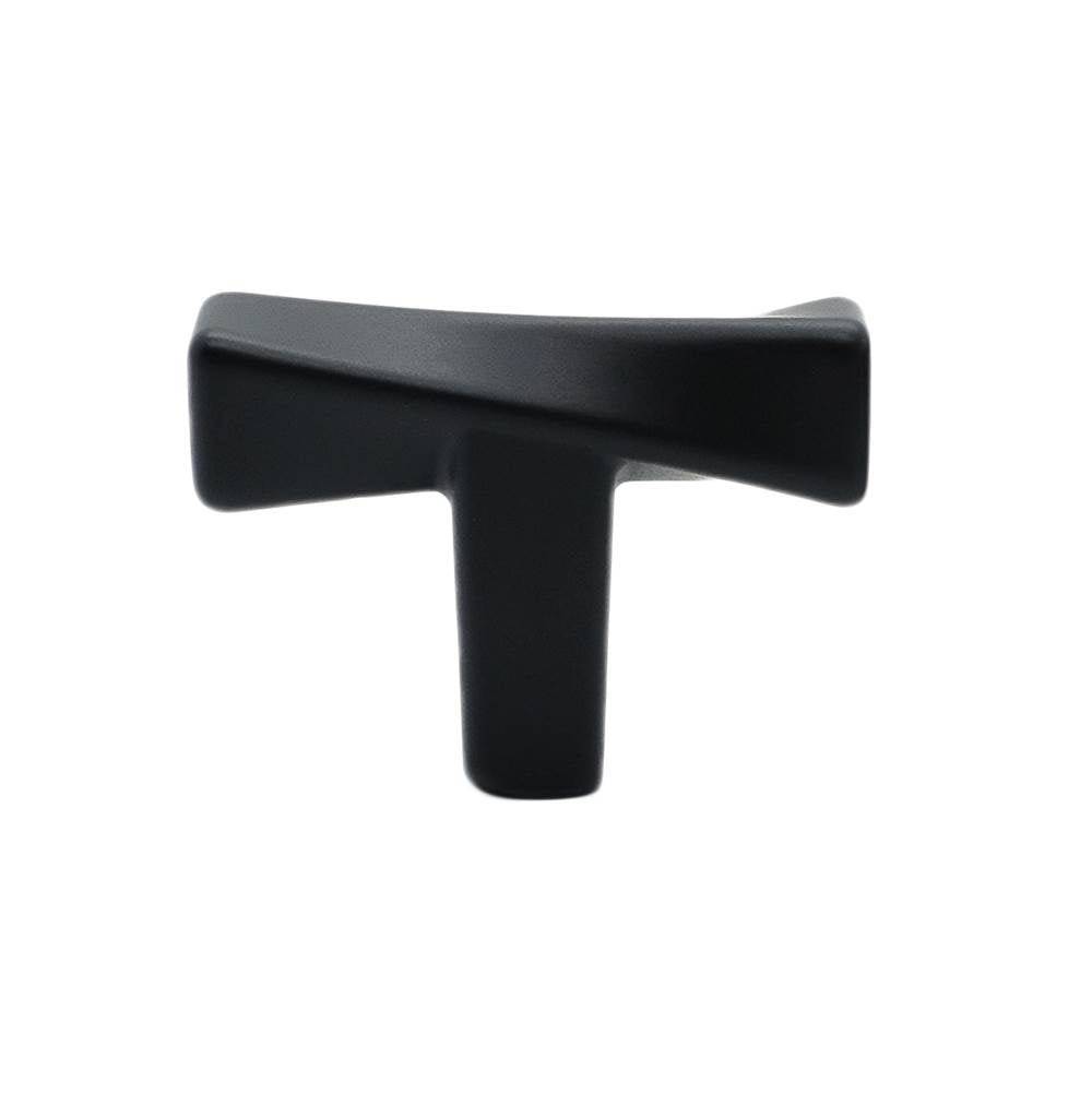 Hapny - Twist 1-3/4 in (44.5 mm) Length Matte Black Cabinet Knob - Matte Black