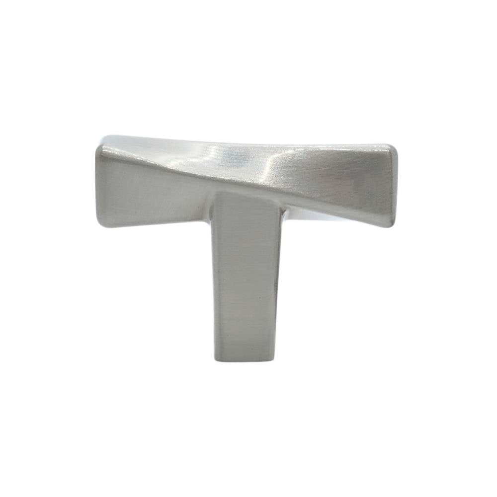 Hapny - Twist 1-3/4 in (44.5 mm) Length Satin Nickel Cabinet Knob - Satin Nickel