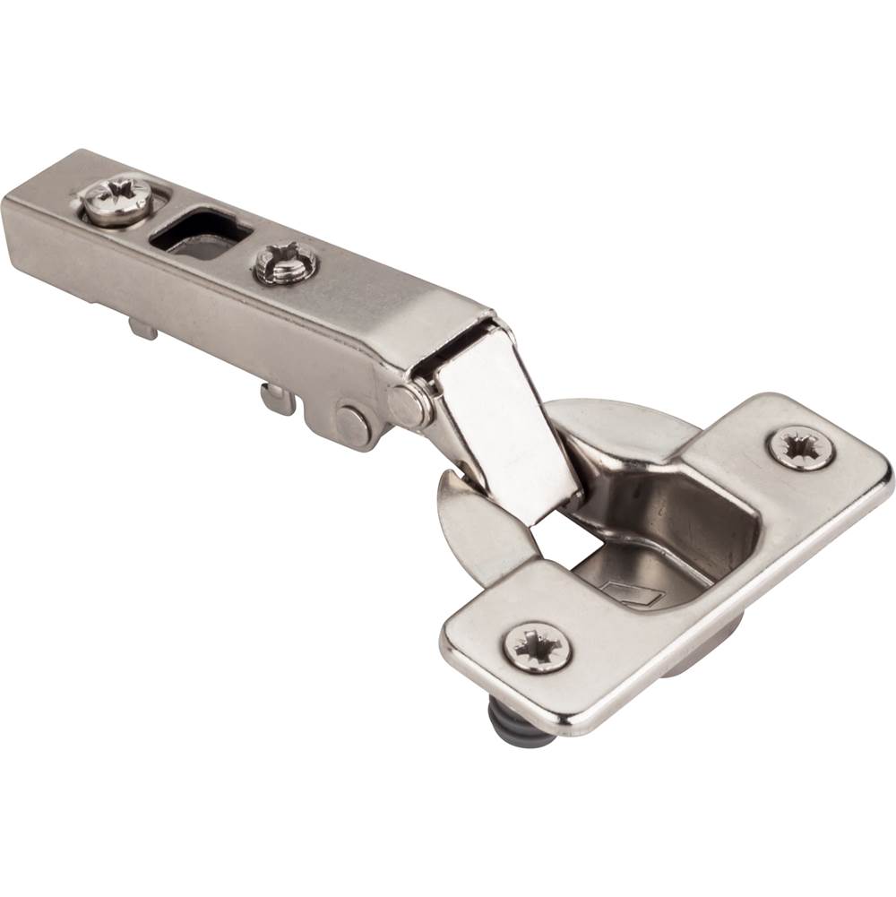 Hardware Resources - 110 degree Full Overlay Cam Adjustable Standard Duty Free-Swinging Hinge with Press-in 8 mm Dowels - Polished Nickel