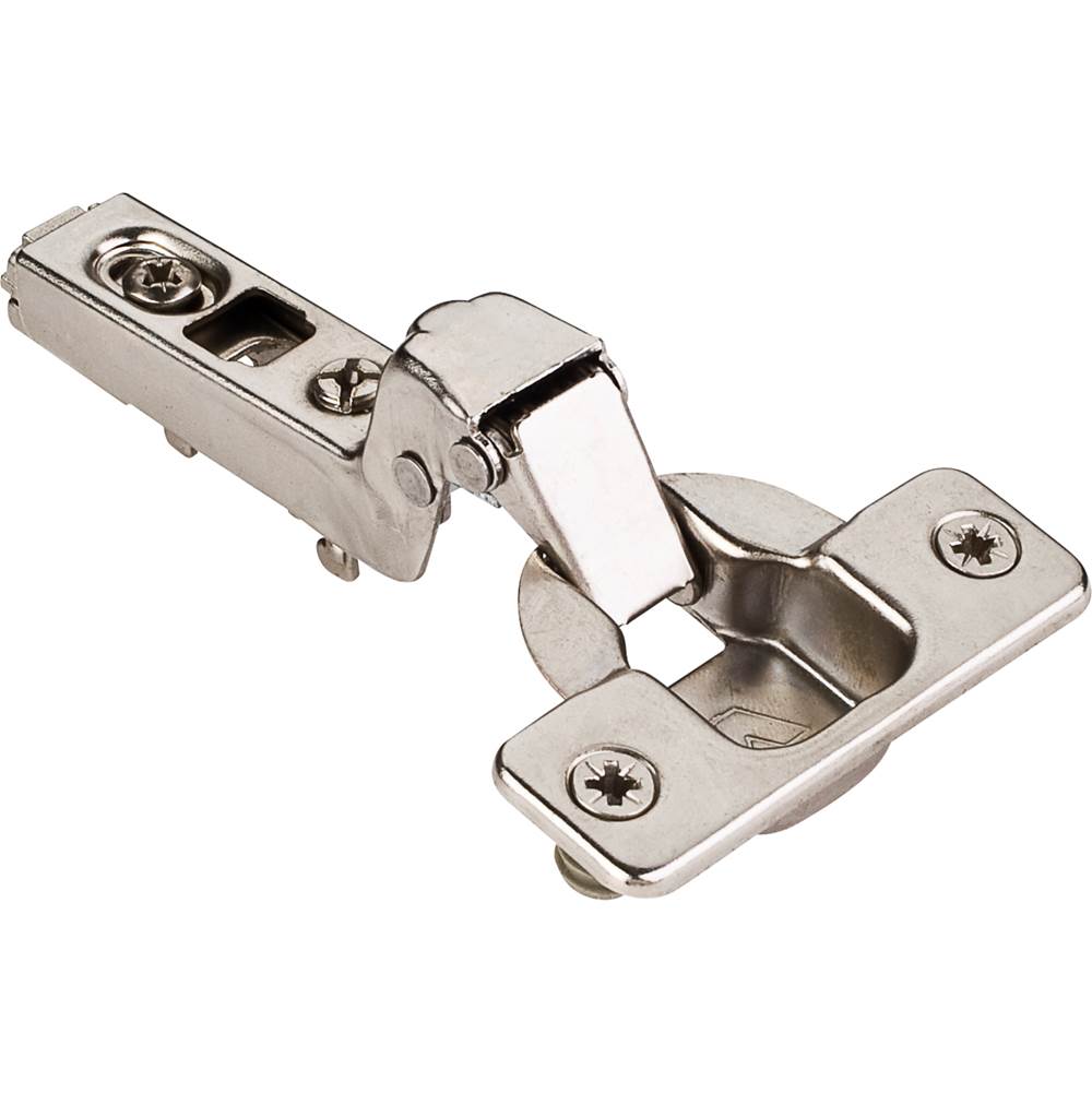 Hardware Resources - 110 degree Standard Duty Inset Cam Adjustable Self-close Hinge with Press-in 8 mm Dowels - Polished Nickel