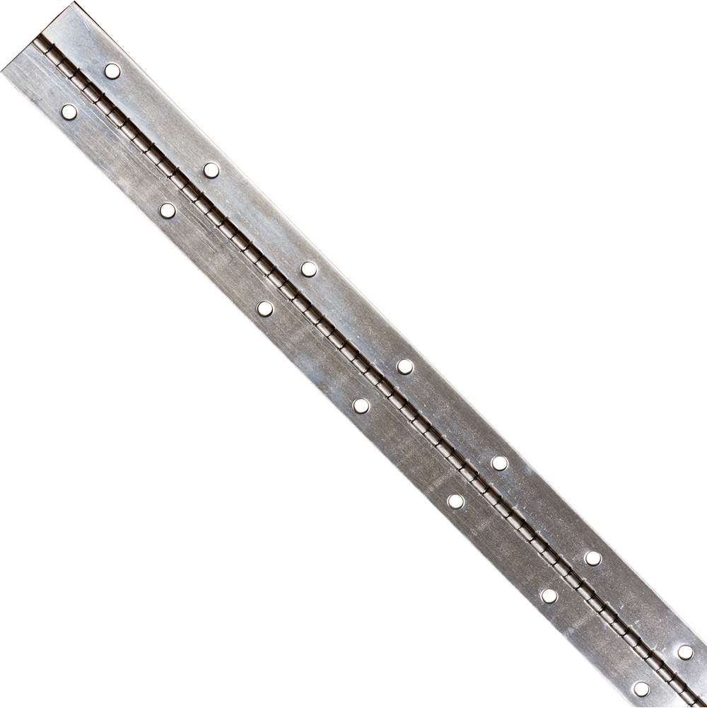 Hardware Resources - Bright Nickel 1-1/2'' 21 Gauge Steel Piano Hinge in 2 ft Length - Bright Nickel
