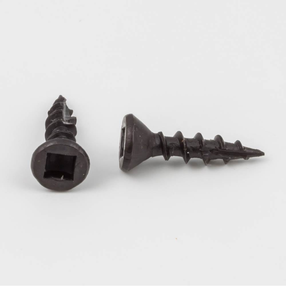 Hardware Resources - No.6 x 5/8'' Black Square Drive Type 17 Coarse Thread Flat Head Screw Sold by the Box - Black