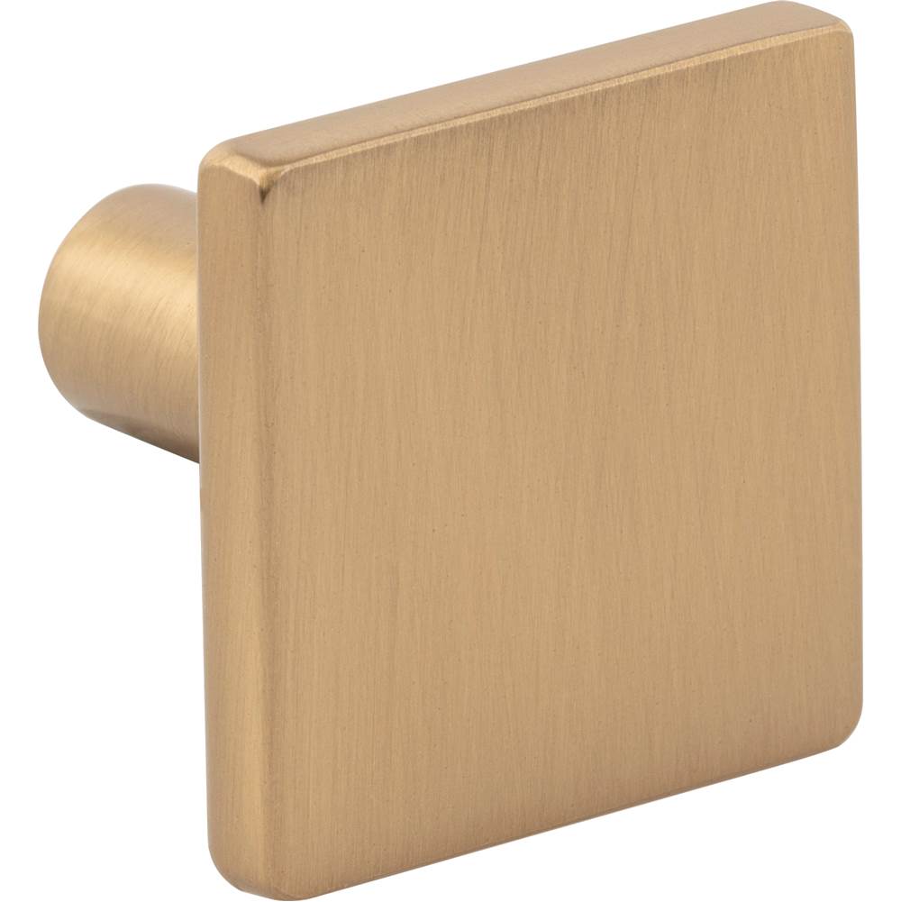 1-1/4'' Overall Length Brushed Gold Walker 1 Square Knob