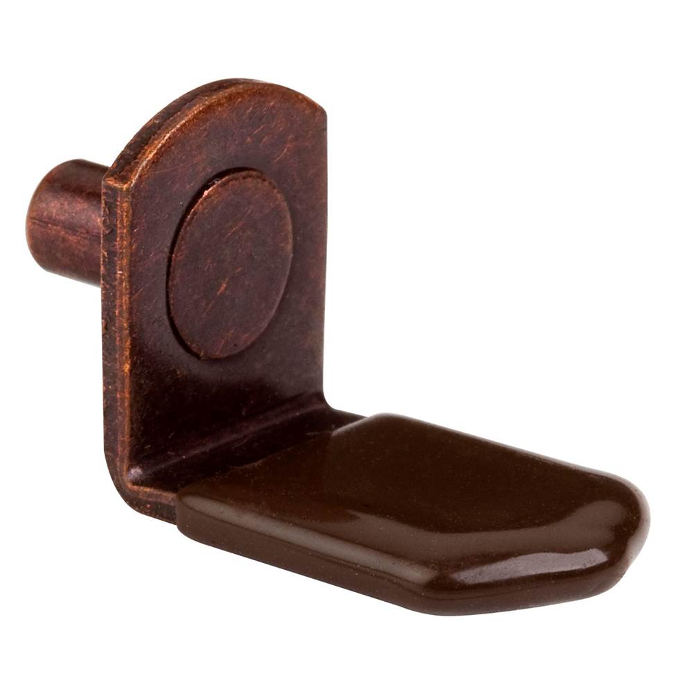 Hardware Resources - Antique Copper 5 mm Pin Angled Shelf Support with 3/4'' Arm and Brown Sleeve - Priced and Sold by the Thousand - Antique Copper