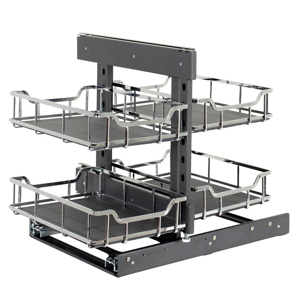 Hardware Resources - STORAGE WITH STYLE 15'' Polished Chrome Blind Corner Organizer - Polished Chrome