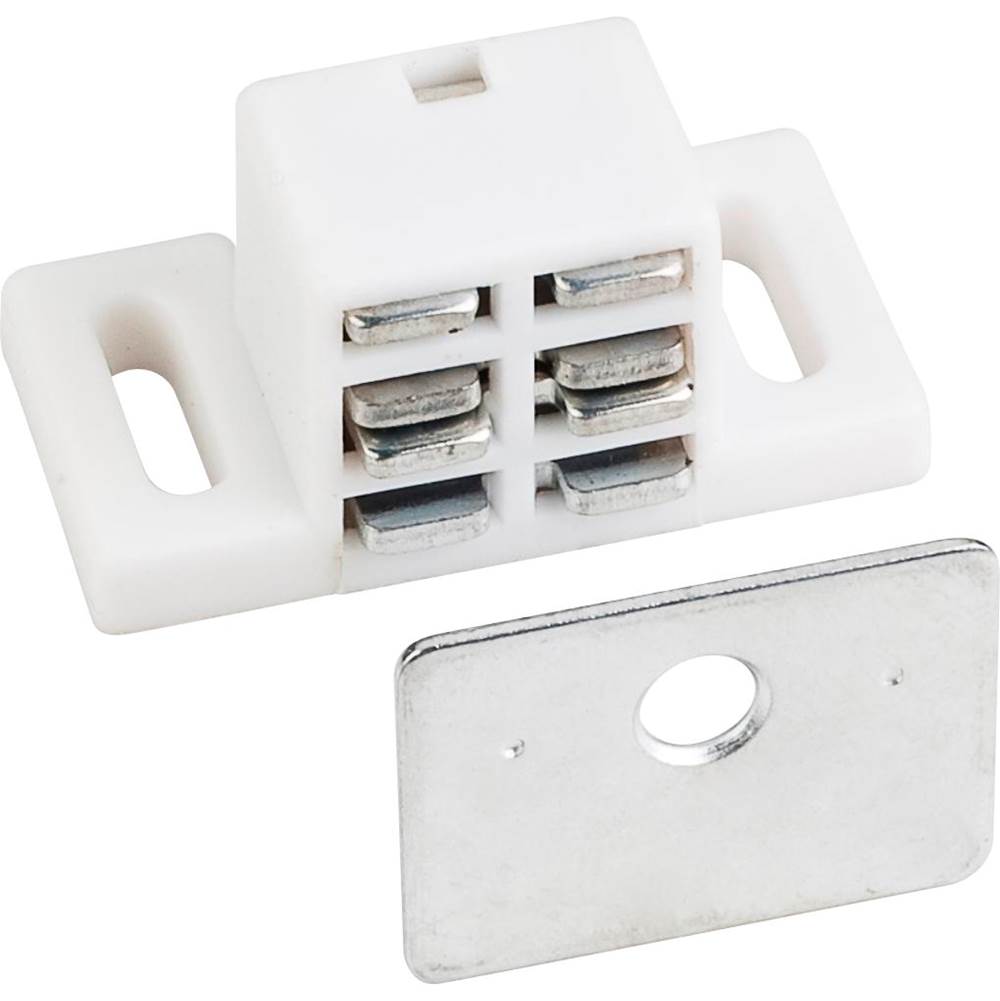 Hardware Resources - 25 lb White Single Magnetic Catch with Zinc Strike - White
