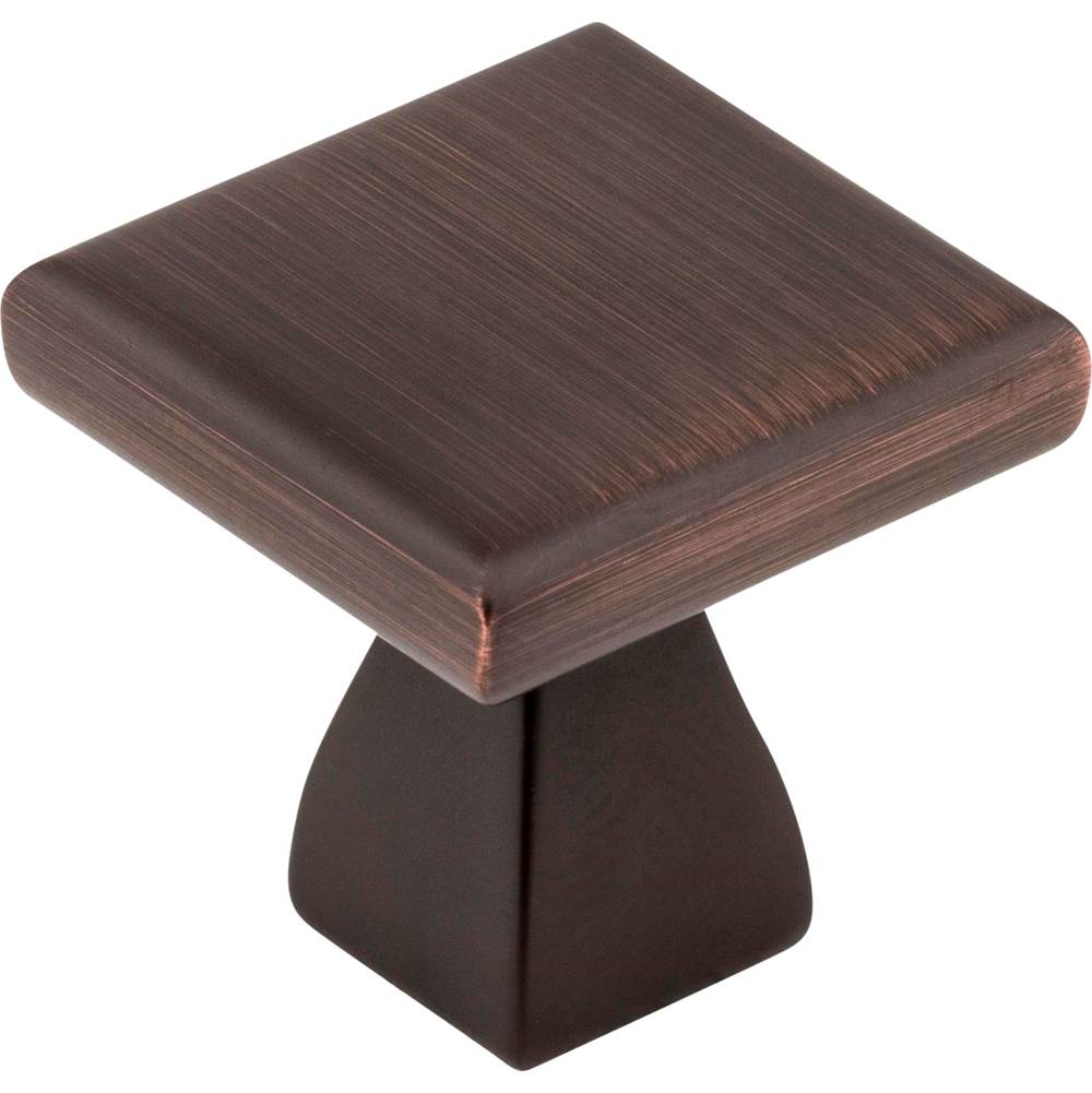 Hardware Resources - 1'' Overall Length Brushed Oil Rubbed Bronze Square Hadly Cabinet Knob - Brushed Oil Rubbed Bronze