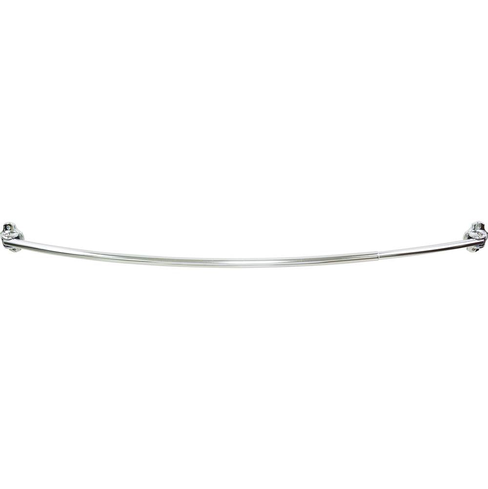 Hardware Resources - 56''-72'' Polished Chrome Adjustable Curved Shower Curtain Rod - Retail Packaged - Polished Chrome
