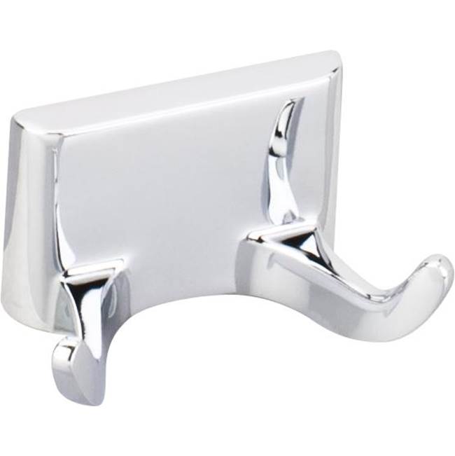 Hardware Resources - Bridgeport Polished Chrome Double Robe Hook - Retail Packaged - Polished Chrome