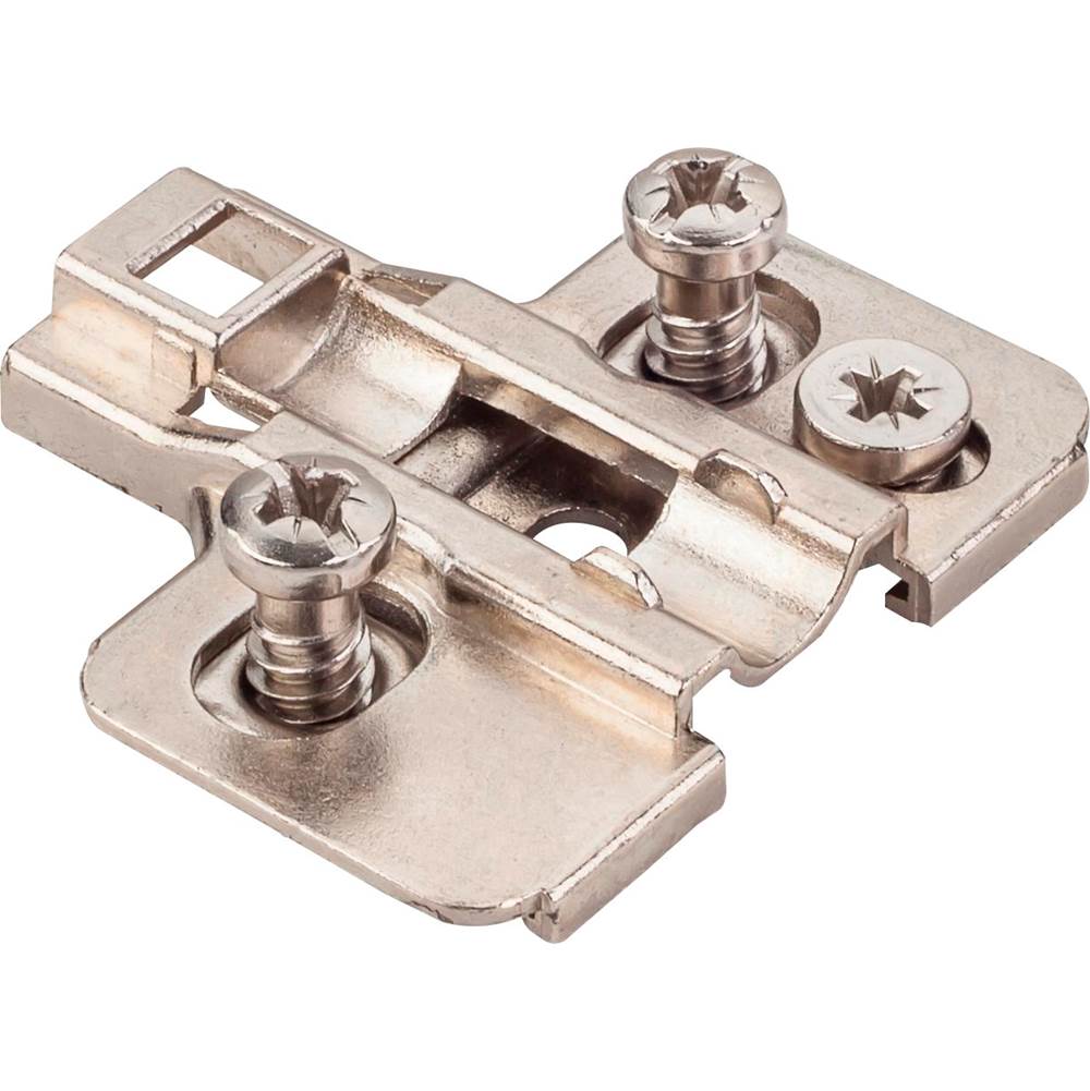 Hardware Resources - Heavy Duty 2 mm Cam Adj Zinc Die Cast Plate with Euro Screws for 700, 725, 900 and 1750 Series Euro Hinges - Polished Nickel