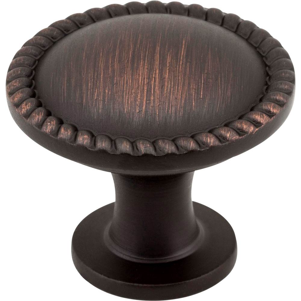 Hardware Resources - 1-1/4'' Diameter Brushed Oil Rubbed Bronze Round Rope Detailed Lindos Cabinet Knob - Brushed Oil Rubbed Bronze