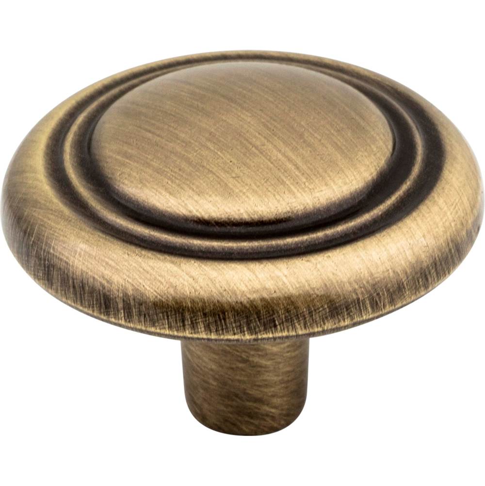 Hardware Resources - 1-1/4'' Diameter Brushed Antique Brass Kingsport Cabinet Mushroom Knob - Brushed Antique Brass