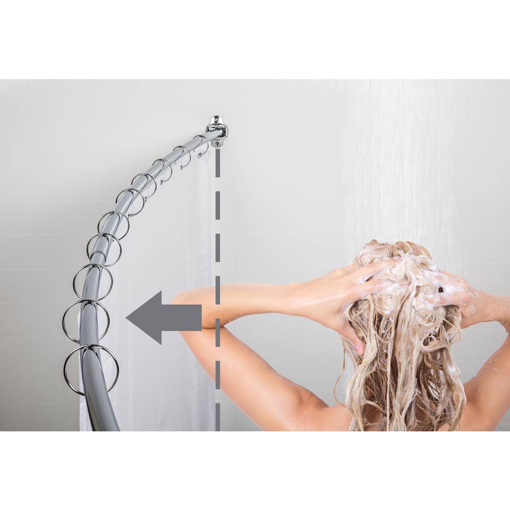 56''-72'' Brushed Oil Rubbed Bronze Adjustable Curved Shower Curtain Rod - Retail Packaged