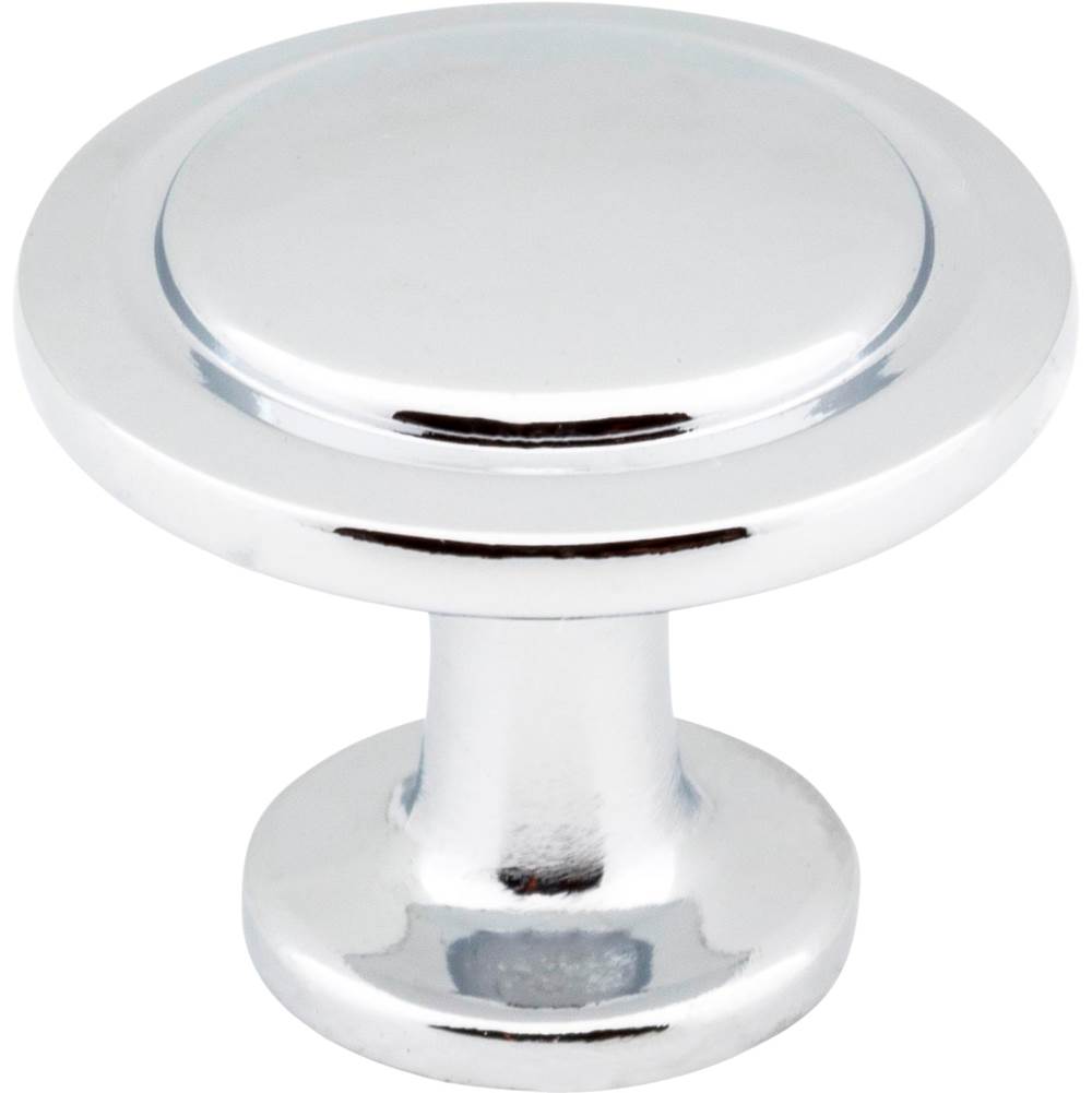 Hardware Resources - 1-1/4'' Diameter Polished Chrome Round Button Gatsby Cabinet Knob - Polished Chrome