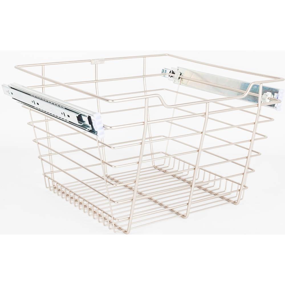 Hardware Resources - Satin Nickel Closet Pullout Basket with Slides 14''D x 17''W x 11''H - Satin Nickel