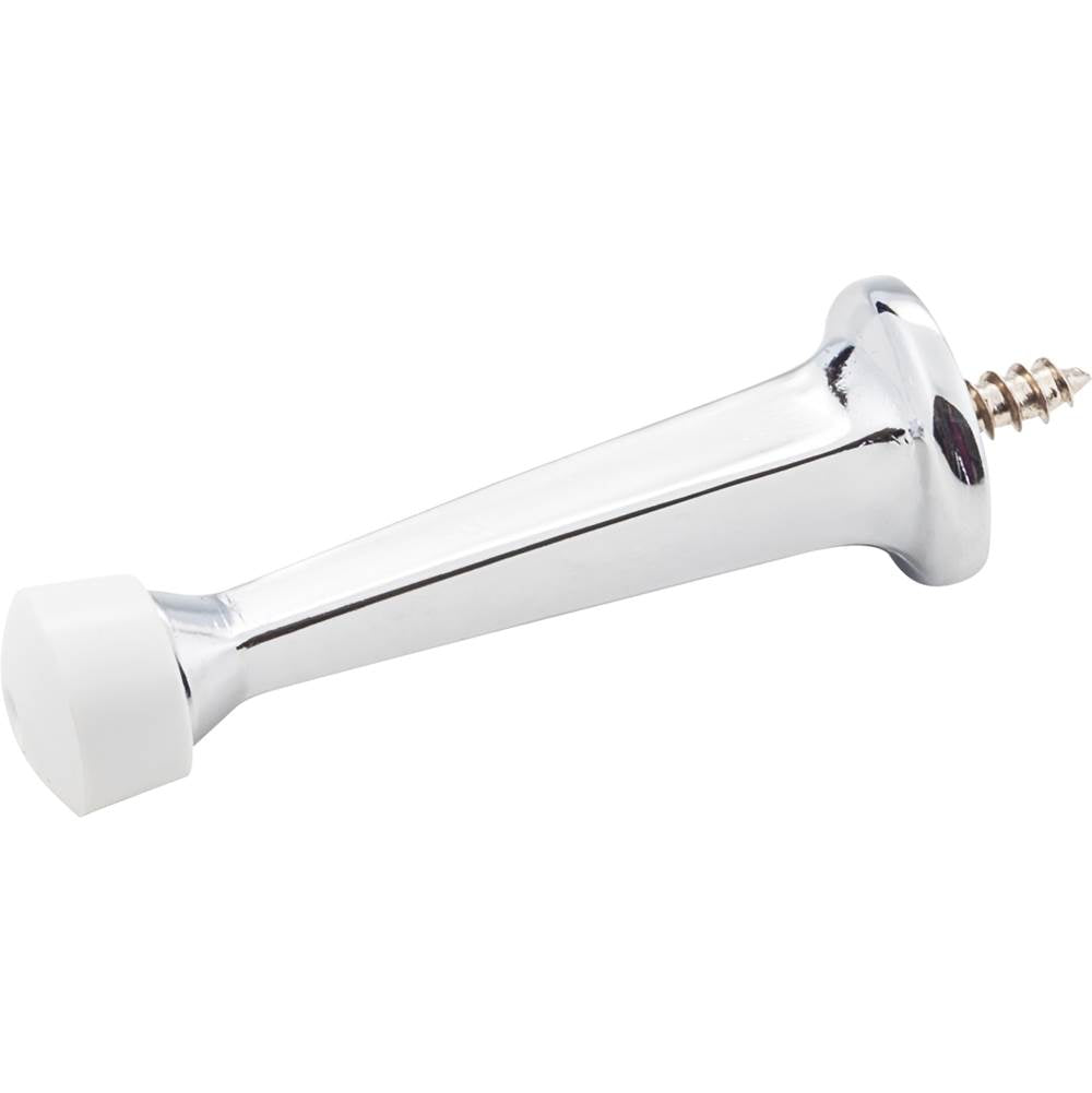 Hardware Resources - Solid Door Stop with Fixed Screw Attachment - Polished Chrome - Polished Chrome
