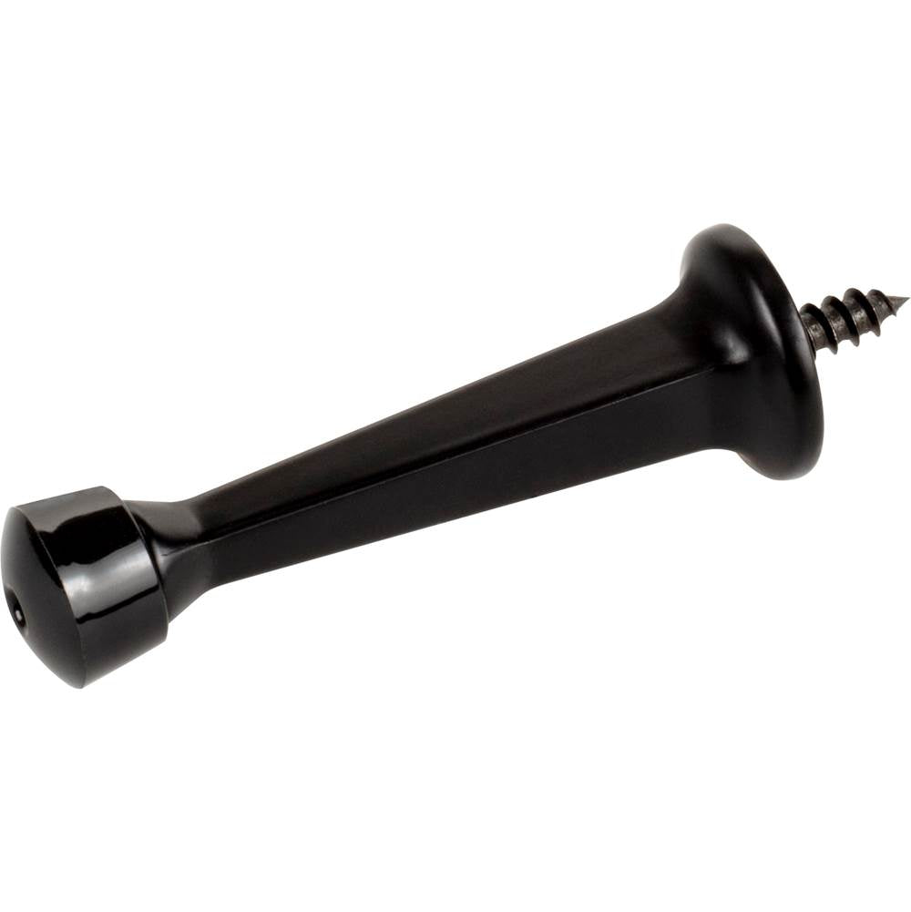 Hardware Resources - Solid Door Stop with Fixed Screw Attachment - Matte Black - Matte Black