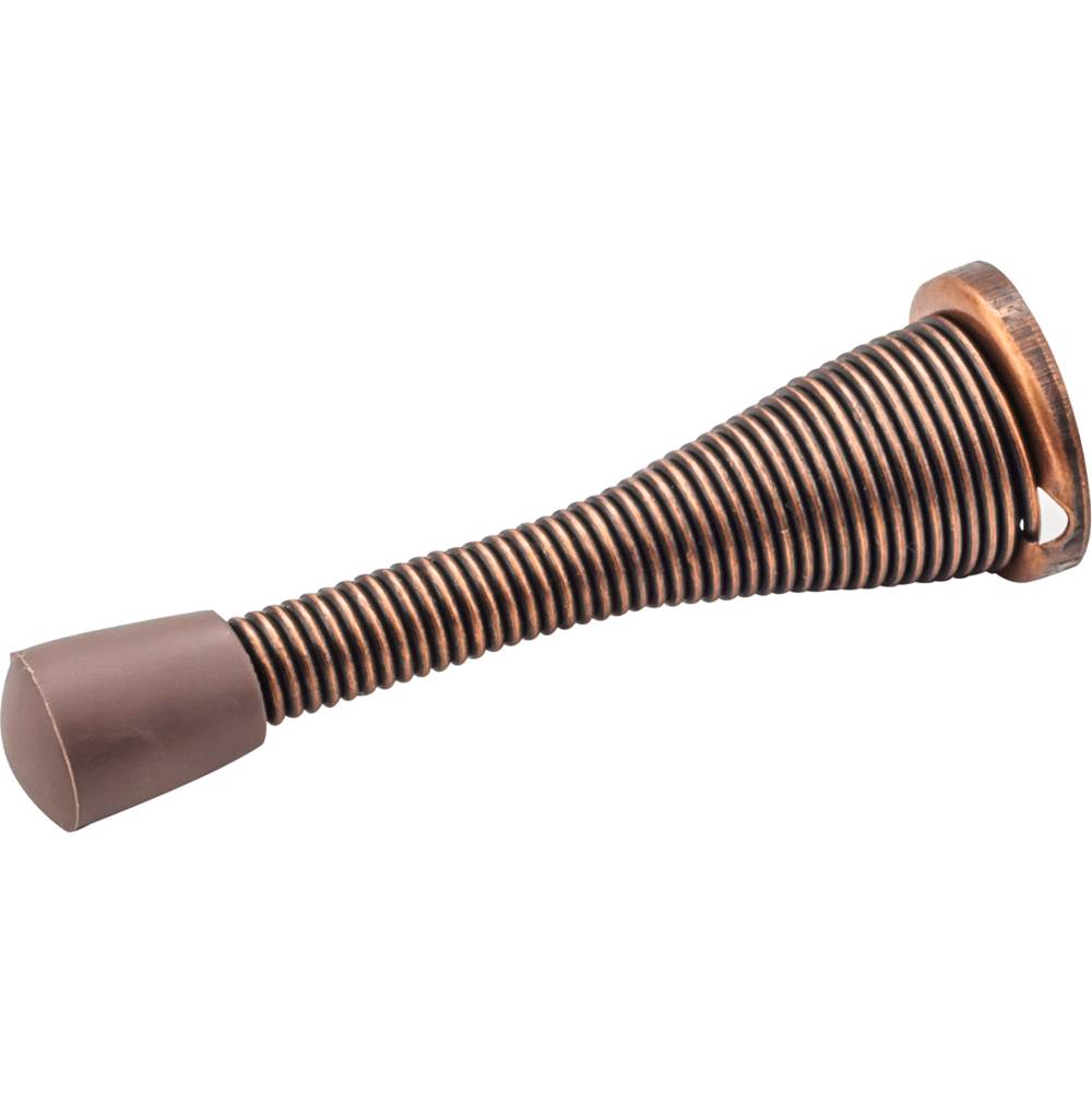 Hardware Resources - 3'' Spring Door Stop with Rubber Tip - Dark Brushed Antique Copper - Brushed Oil Rubbed Bronze