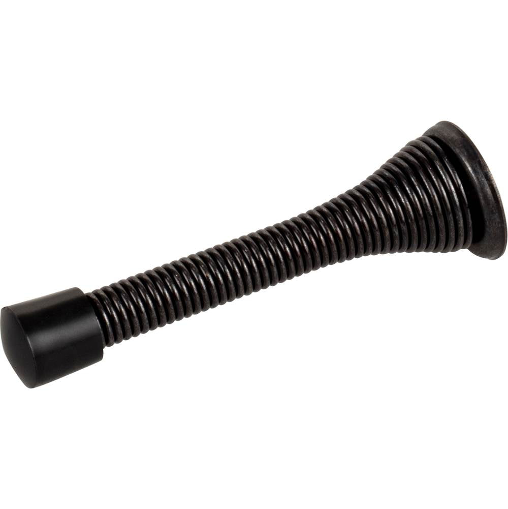 Hardware Resources - 3'' Spring Door Stop with Rubber Tip - Matte Black - Matte Black