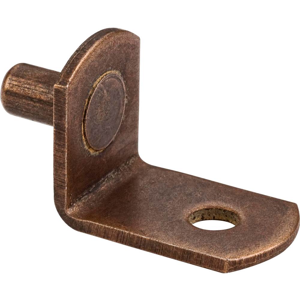 Hardware Resources - Antique Brass 5 mm Pin Angled Shelf Support with 3/4'' Arm and 1/8'' Hole - Priced and Sold by the Thousand - Brushed Antique Brass