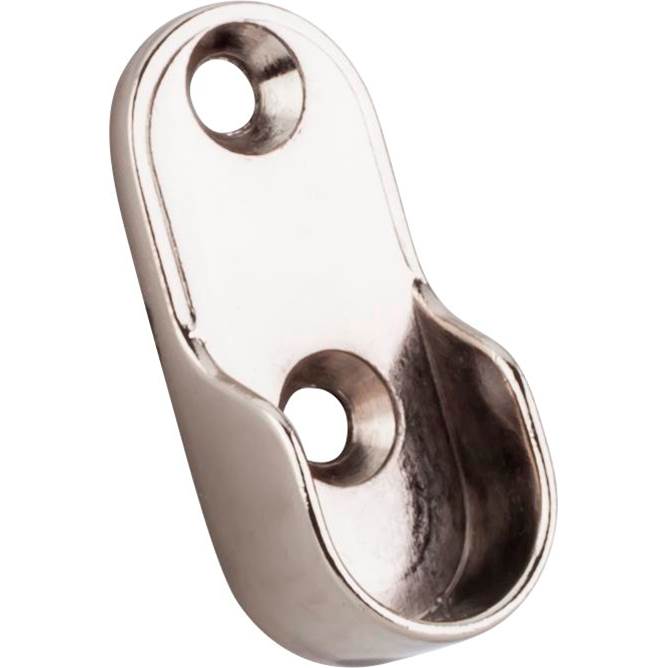 Hardware Resources - Satin Nickel Screw-In Mounting Bracket for Oval Closet Rods - Satin Nickel