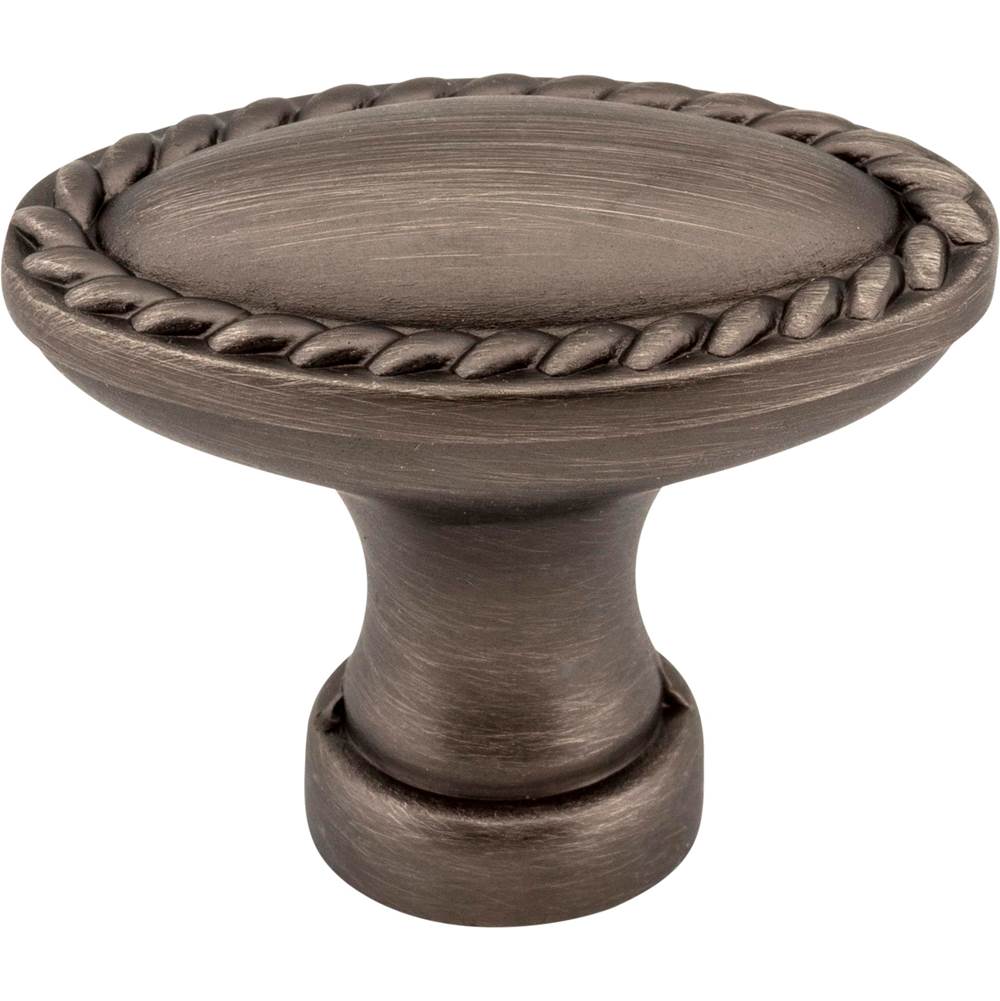 1-3/8'' Overall Length Brushed Pewter Oval Rope Detailed Lindos Cabinet Knob