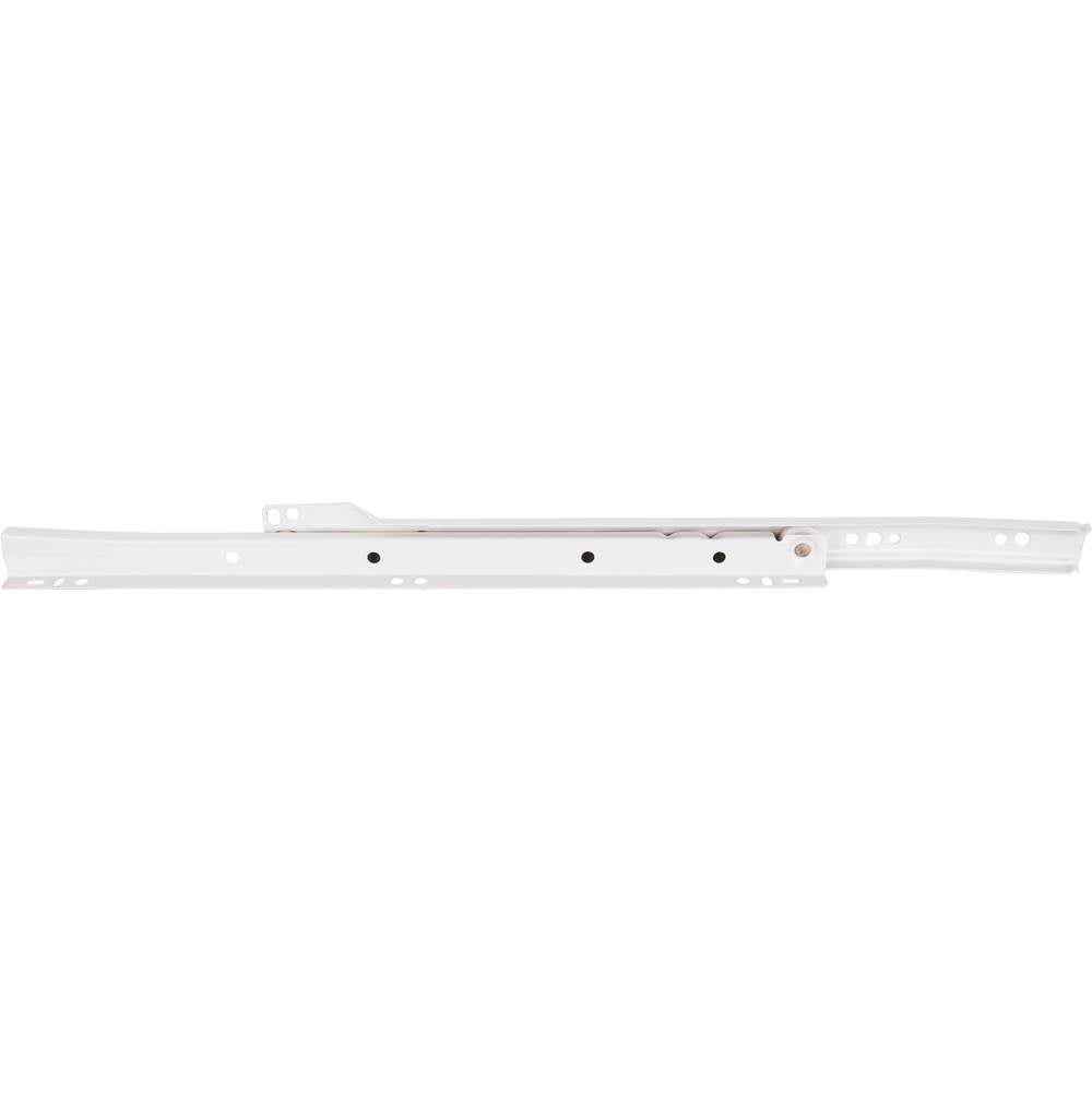 Hardware Resources - 16'' (400 mm) Standard Duty Cream White Self-closing 3/4 Extension Side Mount Epoxy Slide, Split Slides in Bulk Pack Screws and Instruction Incl. - White