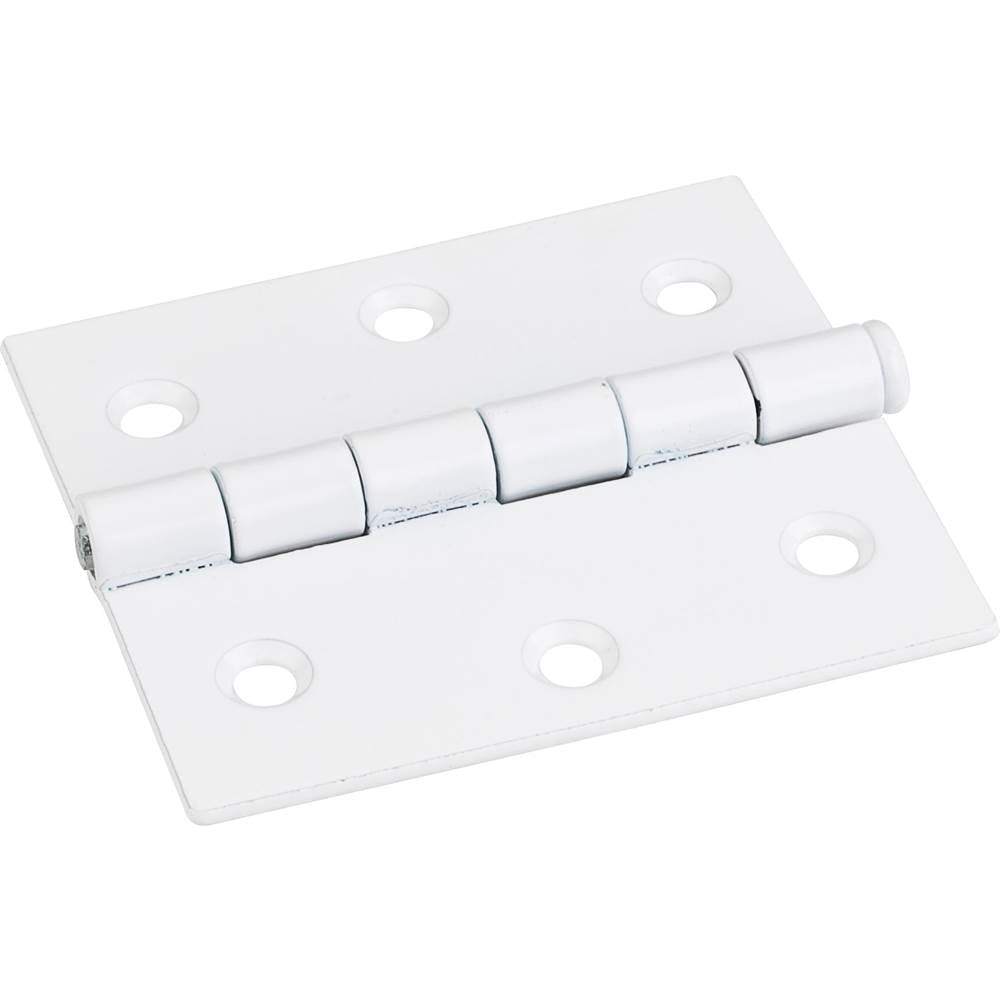 Hardware Resources - Bright Nickel 3'' x 2-3/4'' Single Full Swaged Butt Hinge - Bright White