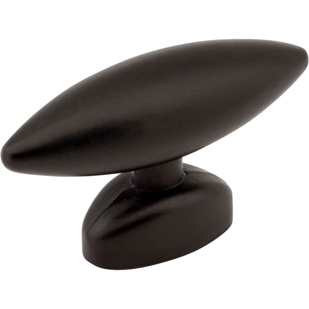 Hardware Resources - 1-9/16'' Overall Length Matte Black Oval Verona Cabinet Knob - Matte Black