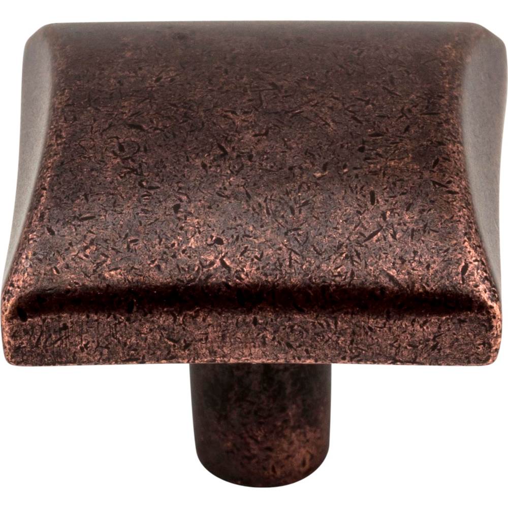 1-1/8'' Overall Length Distressed Antique Brass Square Glendale Cabinet Knob