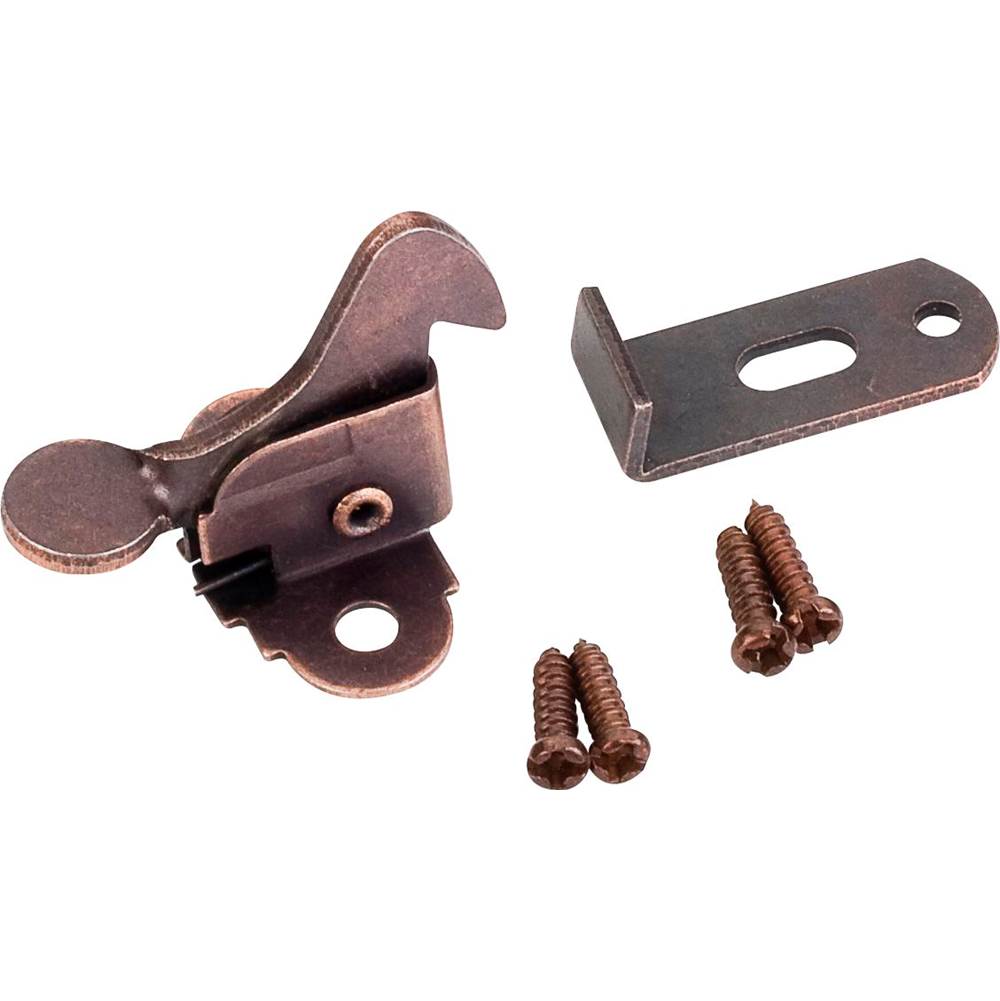 Hardware Resources - Dark Brushed Antique Copper Elbow Catch Polybagged with Screws - Distressed Oil Rubbed Bronze