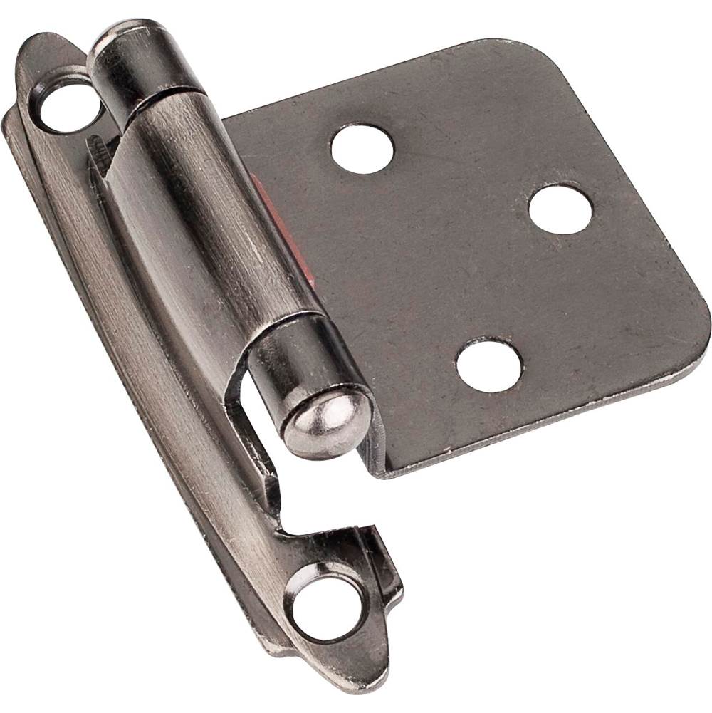 Hardware Resources - Decorative Self-closing Overlay Hinge, Face Frame Mount - Brushed Dull Nickel - Brushed Pewter