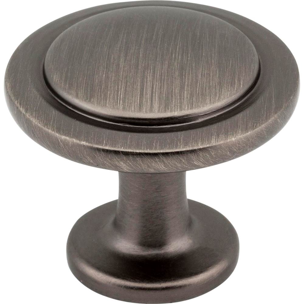 Hardware Resources - 1-1/4'' Diameter Brushed Pewter Round Button Gatsby Cabinet Knob - Brushed Pewter