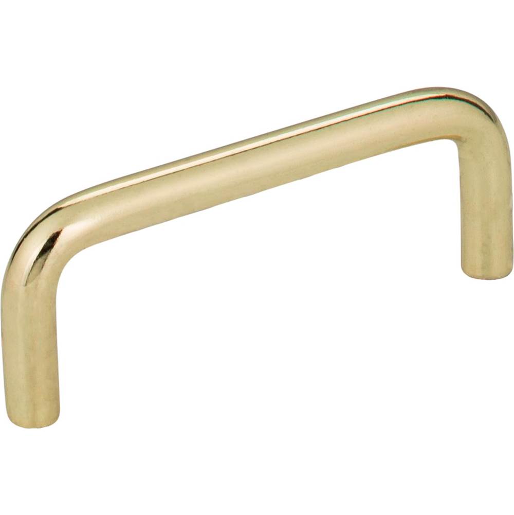 Hardware Resources - 3'' Center-to-Center Polished Brass Torino Cabinet Wire Pull - Polished Brass