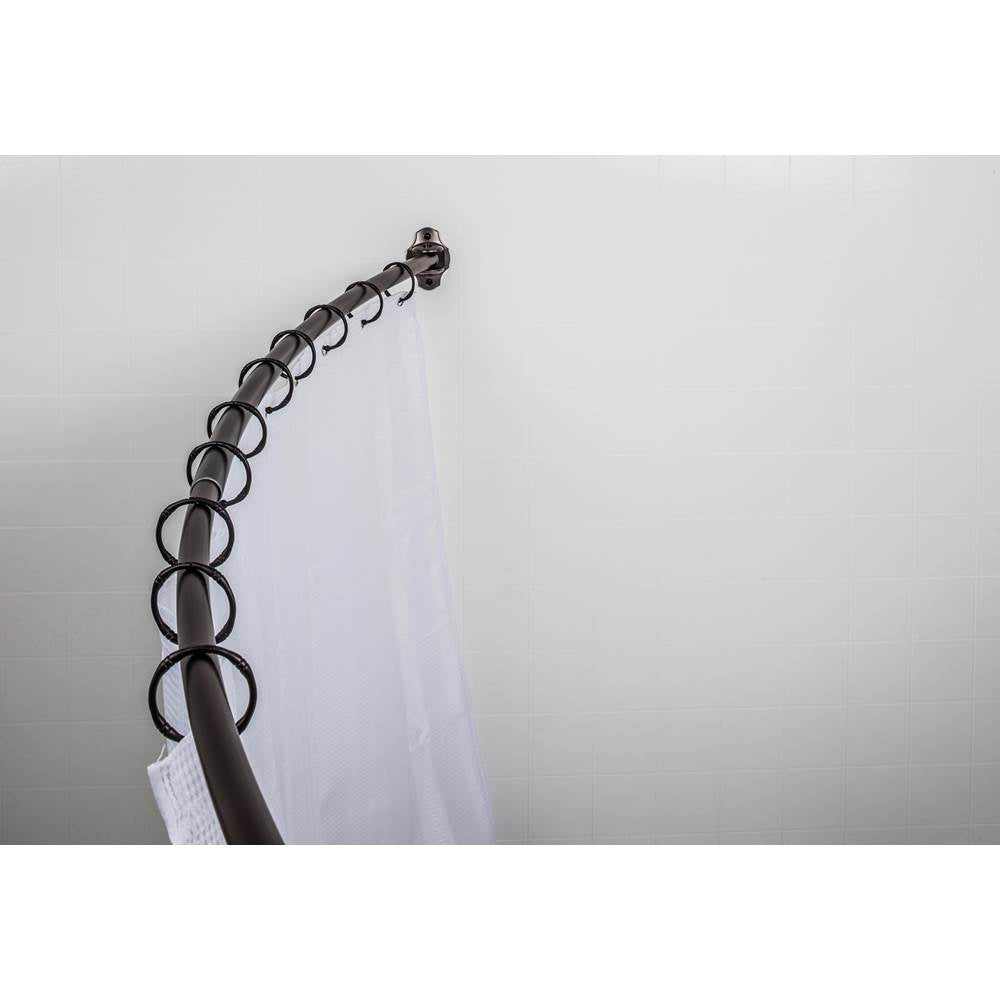 Hardware Resources - 56''-72'' Brushed Oil Rubbed Bronze Adjustable Curved Shower Curtain Rod - Retail Packaged - Brushed Oil Rubbed Bronze