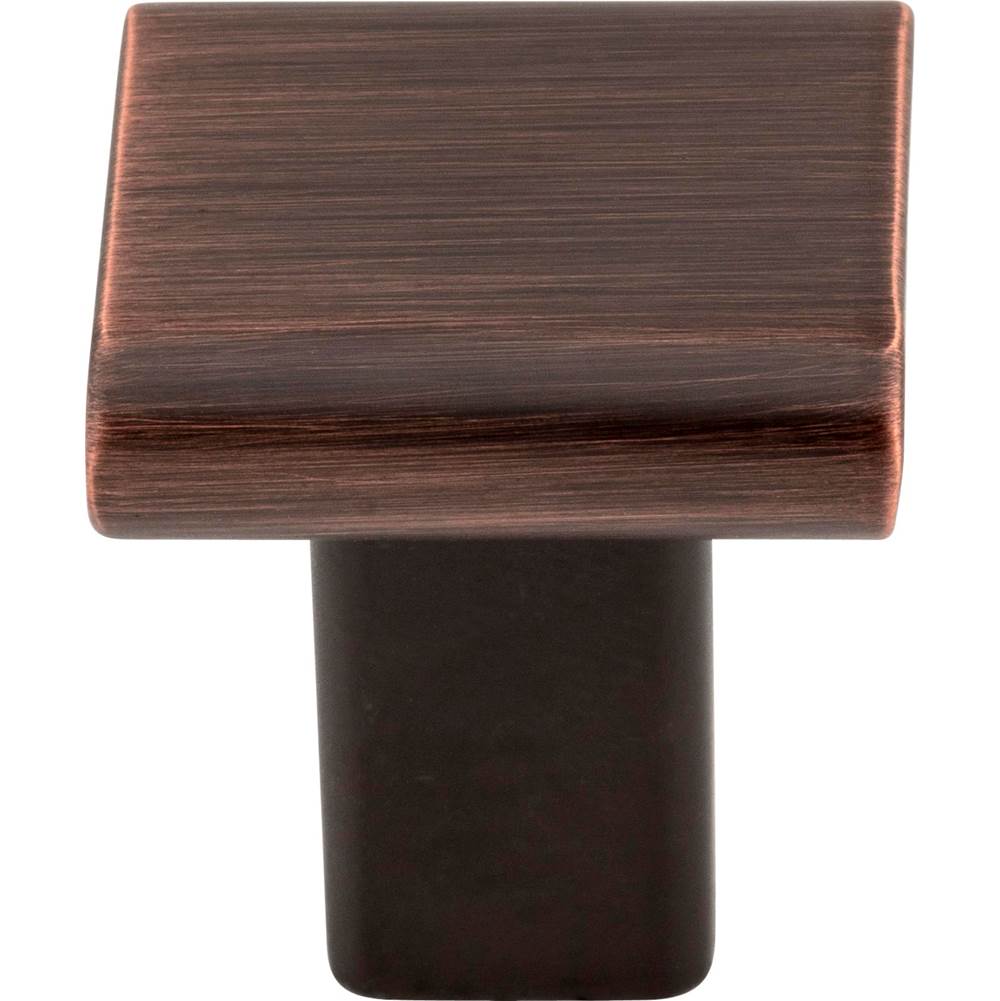 1'' Overall Length Brushed Pewter Square Park Cabinet Knob