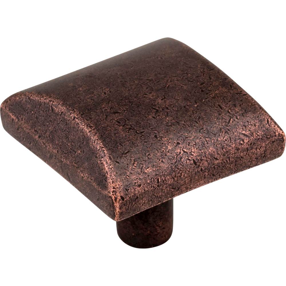Hardware Resources - 1-1/8'' Overall Length Distressed Oil Rubbed Bronze Square Glendale Cabinet Knob - Distressed Oil Rubbed Bronze