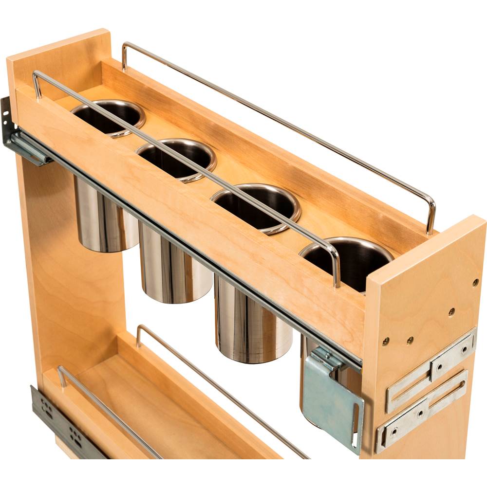 5'' ''No Wiggle'' Utensil Bin Soft-close Base Cabinet Pullout, Pre-Assembled