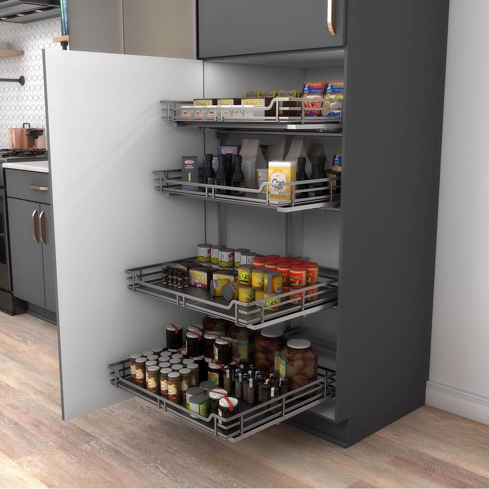 Black Nickel STORAGE WITH STYLE Metal Pilaster Set for Pullout Baskets