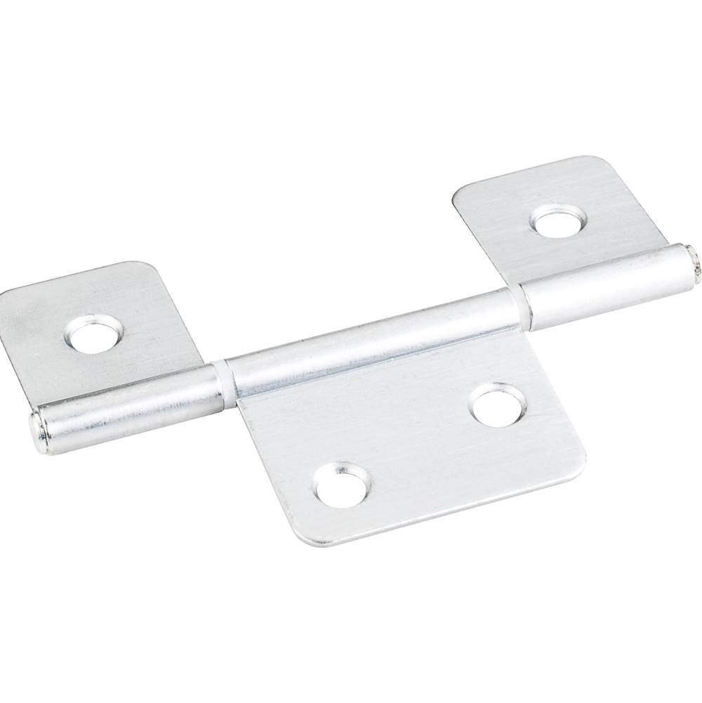 Hardware Resources - Brushed Chrome 3-1/2'' Three Leaf Fixed Pin Swaged Non-Mortise Hinge - Chrome