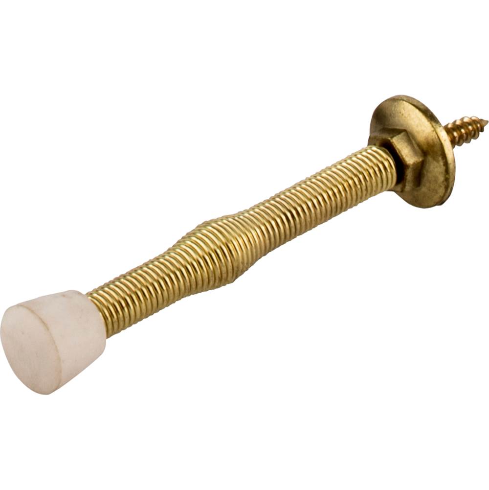 Hardware Resources - Spring Door Stop, 2-pack - Polished Brass