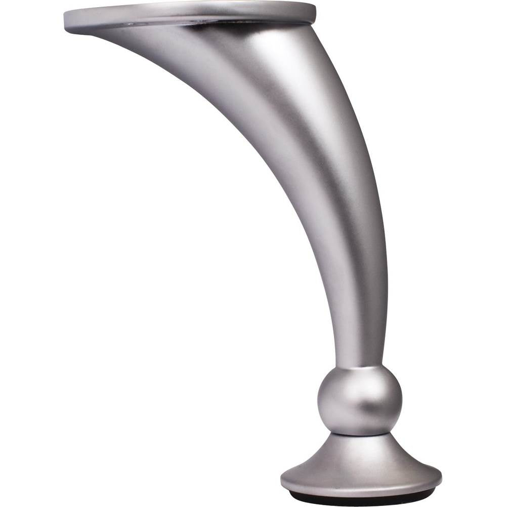 Hardware Resources - Adjustable 4-1/2'' - 4-5/8'' Dull Chrome Round Curved Metal Furniture Leg - Brushed Chrome