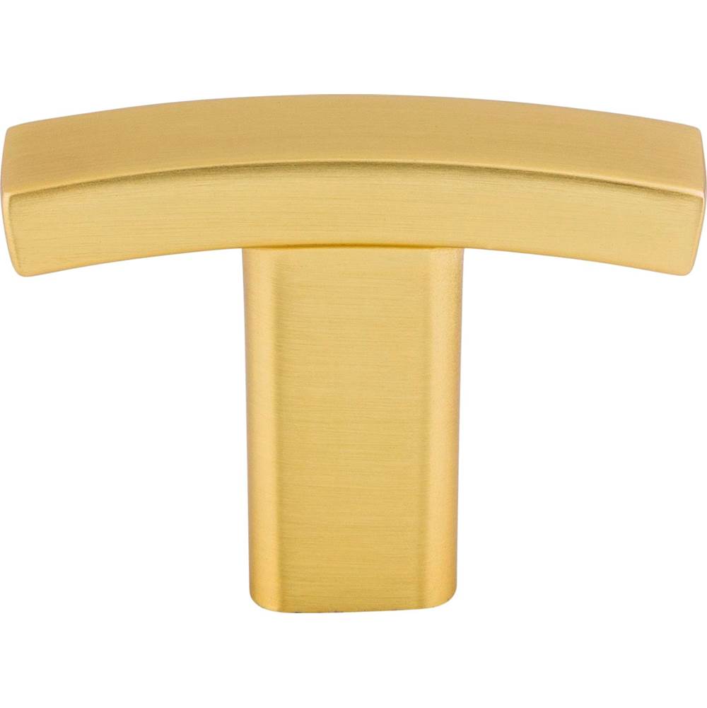 1-1/2'' Overall Length Brushed Gold Square Thatcher Cabinet ''T'' Knob