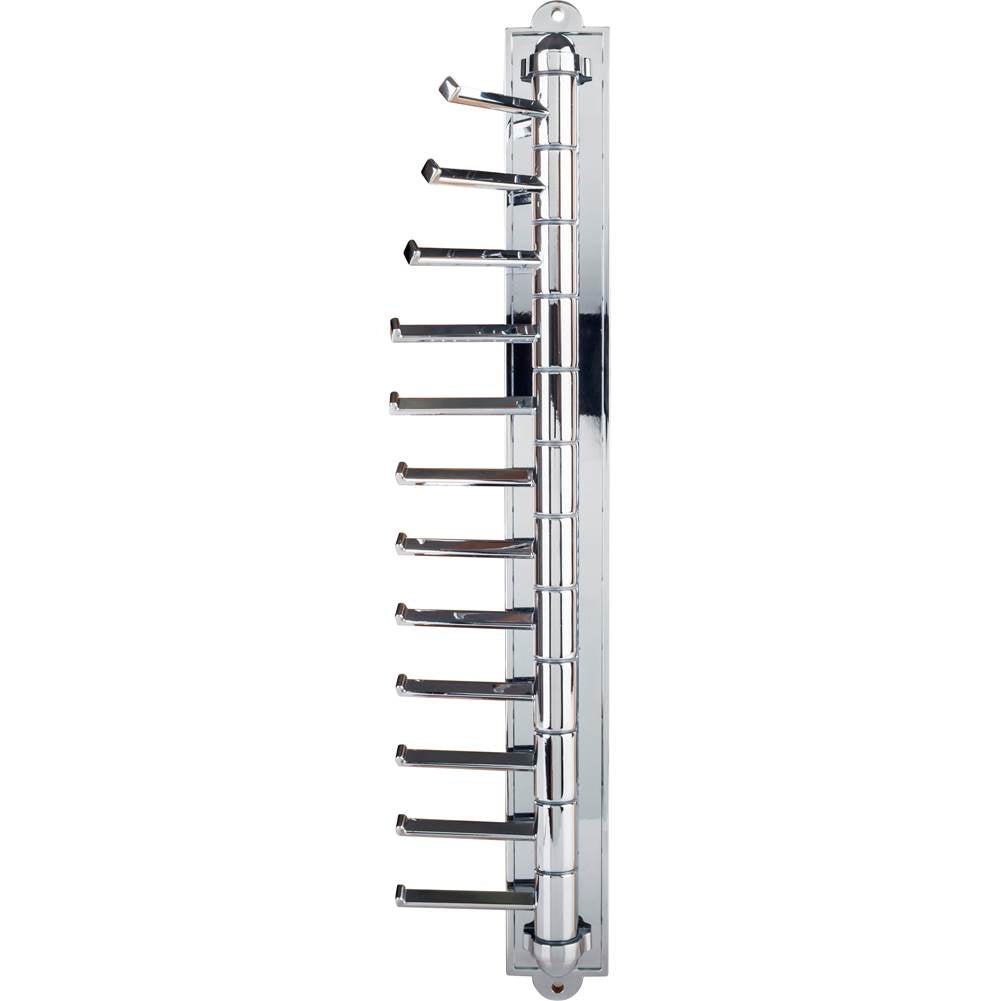 Hardware Resources - Polished Chrome 12-Hook Cascading Tie Organizer - Polished Chrome