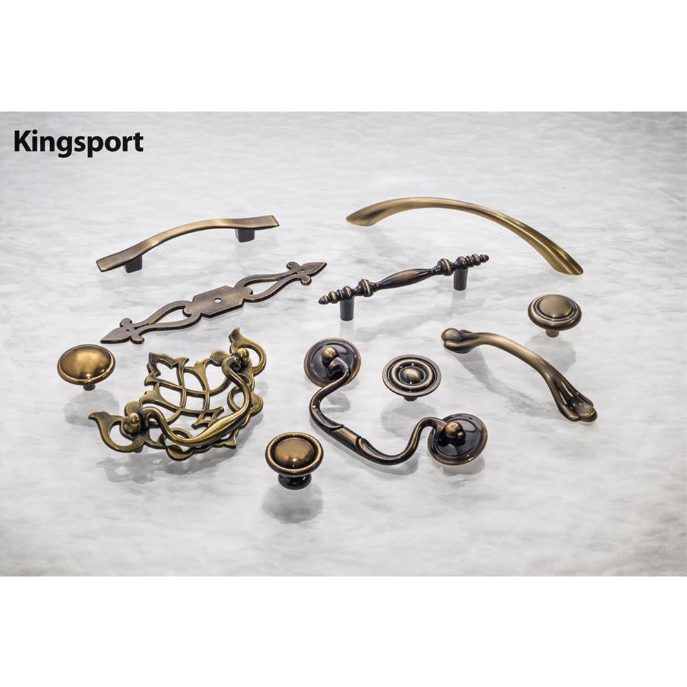 3'' Center-to-Center Brushed Antique Brass Square Kingsport Cabinet Pull