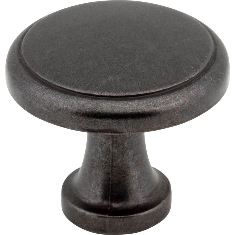 Hardware Resources - 1-3/16'' Diameter Gun Metal Gatsby Cabinet Mushroom Knob - Gun Metal