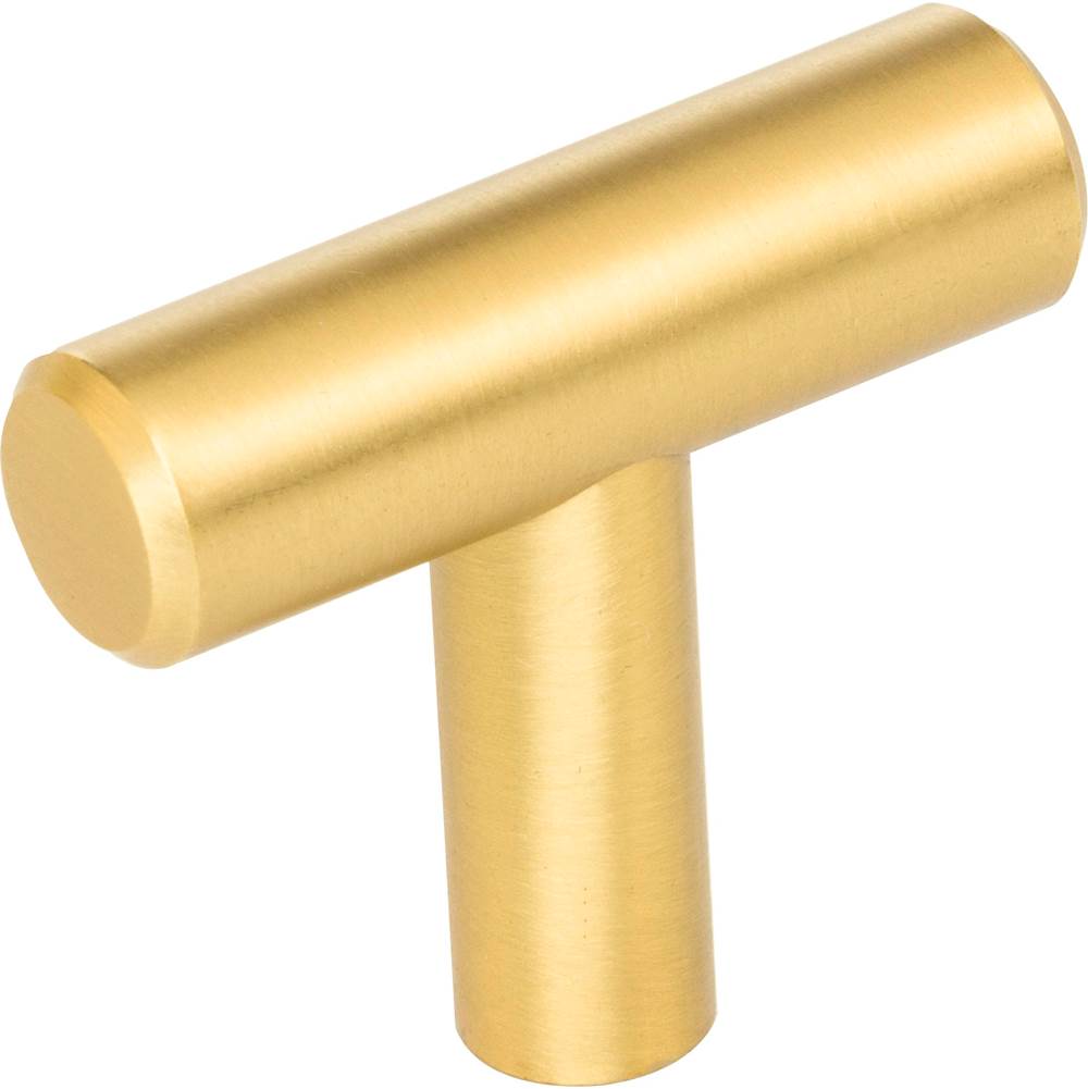 Hardware Resources - 1-9/16'' Overall Length Brushed Gold Naples Cabinet ''T'' Knob - Brushed Gold