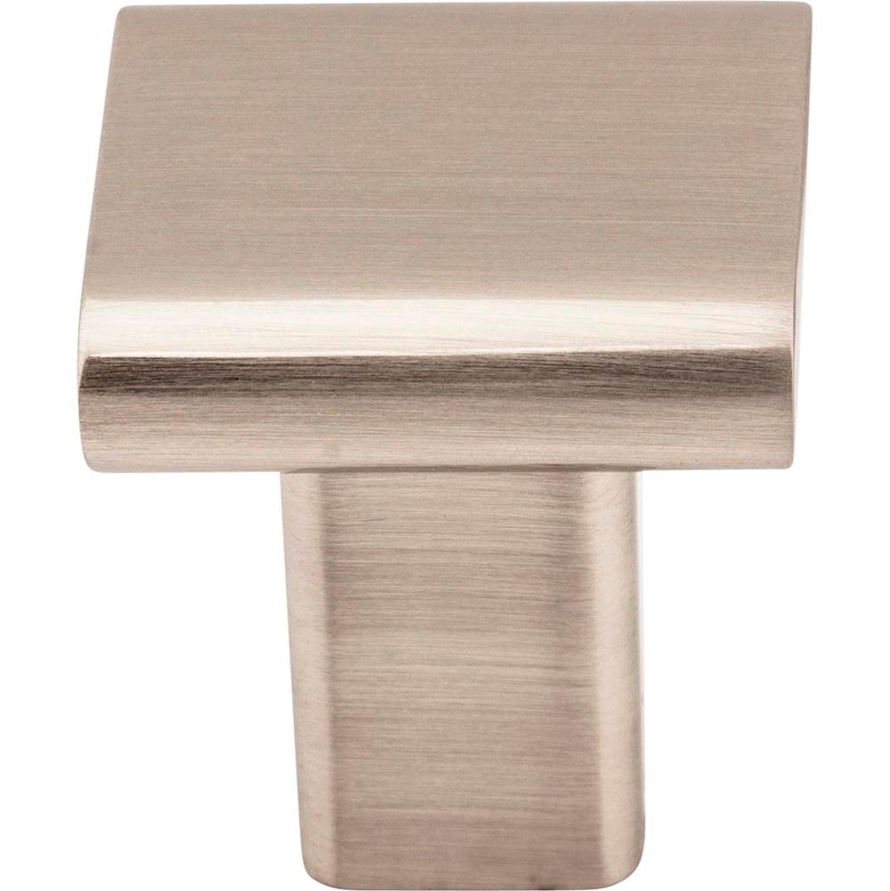 1'' Overall Length Brushed Pewter Square Park Cabinet Knob