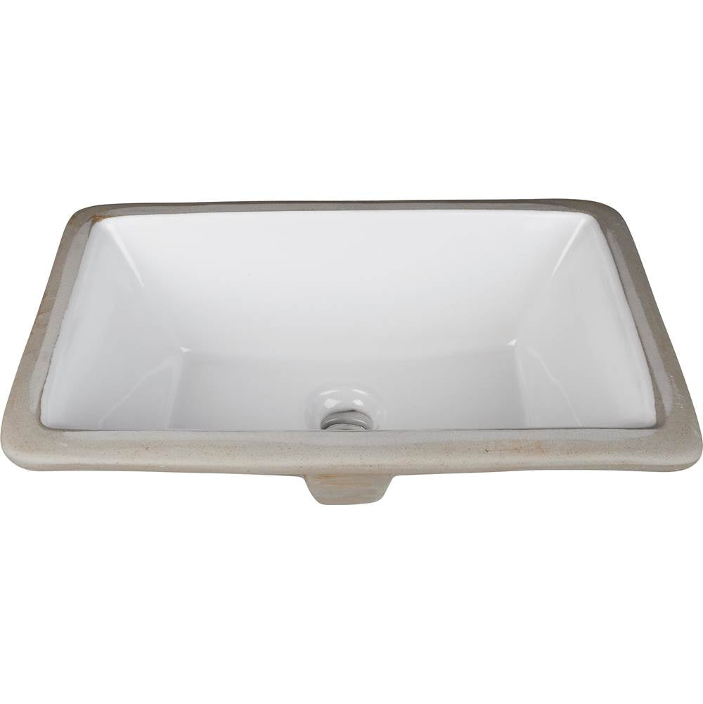 Hardware Resources - 16'' L x 9-7/8'' W White Rectangle Undermount Porcelain Bathroom Sink With Overflow - White